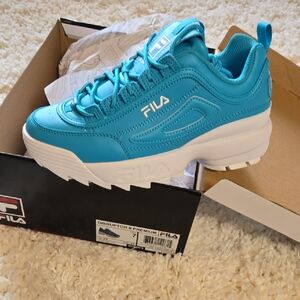Fila Blue Teal platform Sneakers size 7